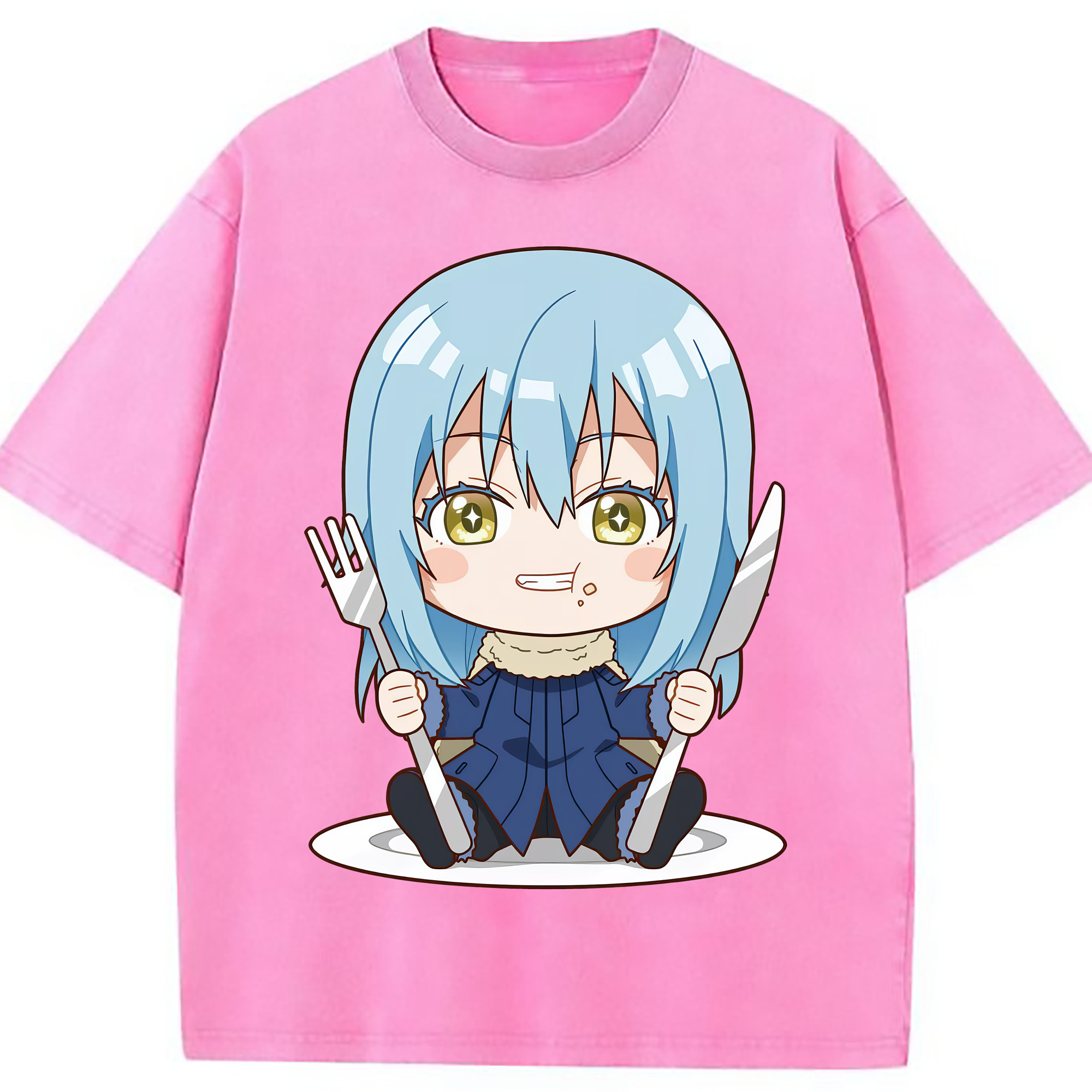 （画像用） 転スラ Regarding Reincarnated to Slime 綿100% ヴィンテージ風 半袖Tシャツ（フロントプリント）